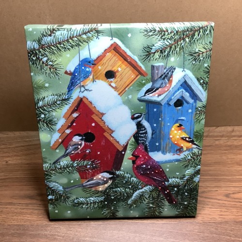 LED Light Up Canvas Print w/6 Batteries Winter Birds Wall Or Table Art SEE VIDEO - Picture 8 of 22