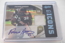 FRANCO HARRIS 2011 PANINI NFL ICONS GAME USED JERSEY AUTO 03/10 SIGNED CARD