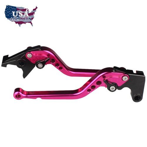 CNC Long Brake Clutch Levers For Yamaha Raptor YFM660 2001 2002 2003 2004 Pink - Picture 1 of 6