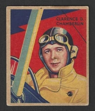 1933 R136 National Chicle Sky Birds Card - #37 Clarence Chamberlin Series of 144