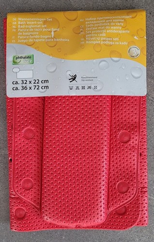Calypso Tomate Rot 2-tlg Wanneneinlage+Nackenpolster DÜNN 100% PVC geschäumt - Bild 9 von 11
