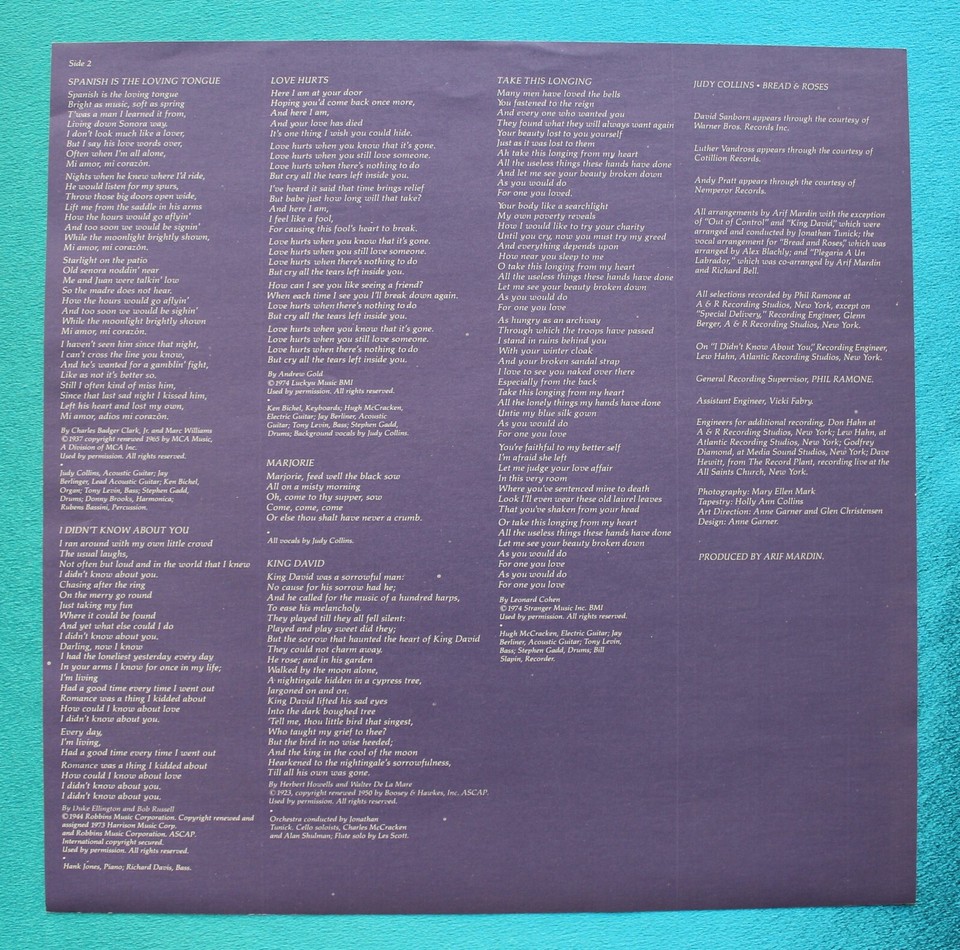 Judy CollinsBread And Roses1976 Folk In Shrink NM/VG+ eBay