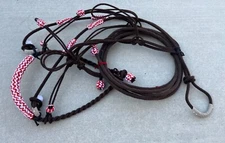 Brown CHARRO CABRESTO BOSALILLO, COTTON HANDMADE CHARRO BOSAL REINS SET
