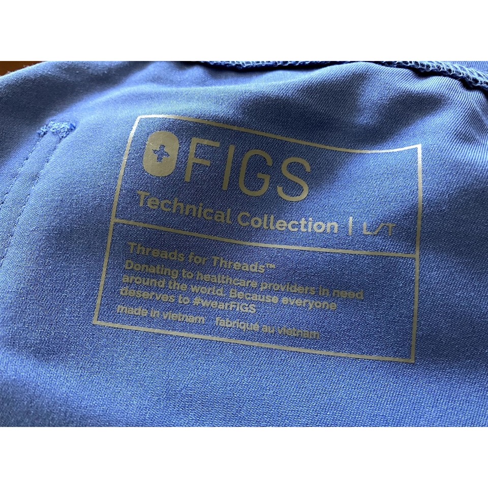 Womens Figs Denim Blue Livingston Scrub Pants Size L / T Medical Work