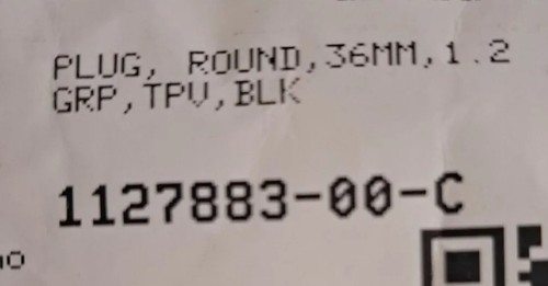 NEW OEM x5 TESLA PLUG ROUND , 36MM, 1.2 GRP, TVP, BLK 1127883-00-C - Picture 3 of 3