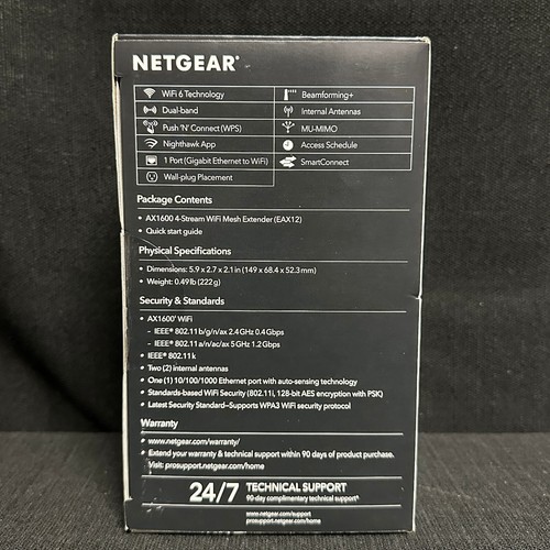 BRAND NEW NETGEAR - EAX12 AX1600 WiFi 6 Mesh Wall Plug Range Extender - Afbeelding 2 van 5