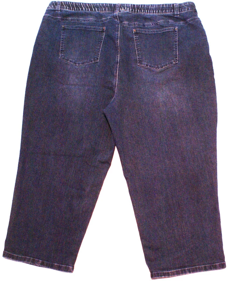 Catherines Women's Capri Jeans Plus 26W Embroidered Stretch Denim (43X22) - Image 2 of 3