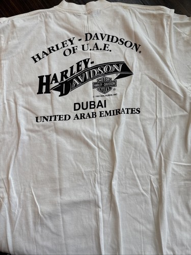 Vintage 1992 Harley Davidson t-shirt with the Dubai United Arab Emirates graphic