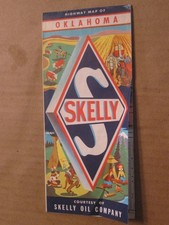 Skelly Oil Company Highway Road Map of Oklahoma 1966