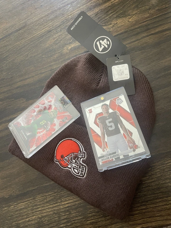 NWT Men's 47 NFL Cleveland Browns Football Winter Cap Beanie WITH FREE CARDS NFL - Image 2 of 4
