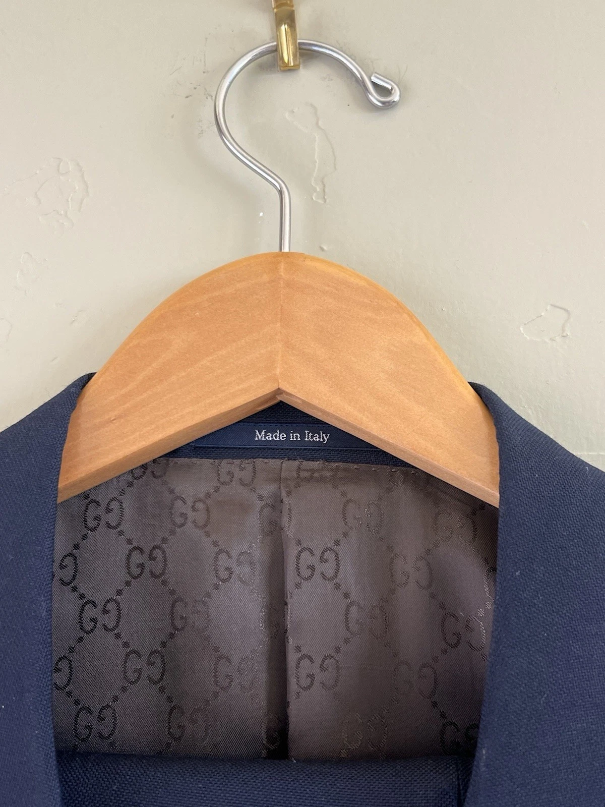 NUOVO Tuta Uomo Gucci Tom Ford Epoca Doppiopetto 2 Pezzi Blu Navy USA 44 EU 56 R