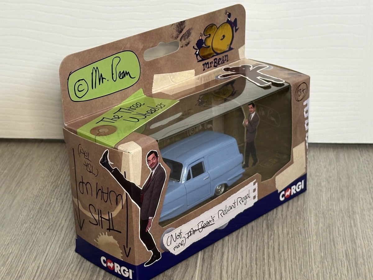 1:36 Scale Corgi Mr Bean Reliant Regal 30 Years Of Mr Bean