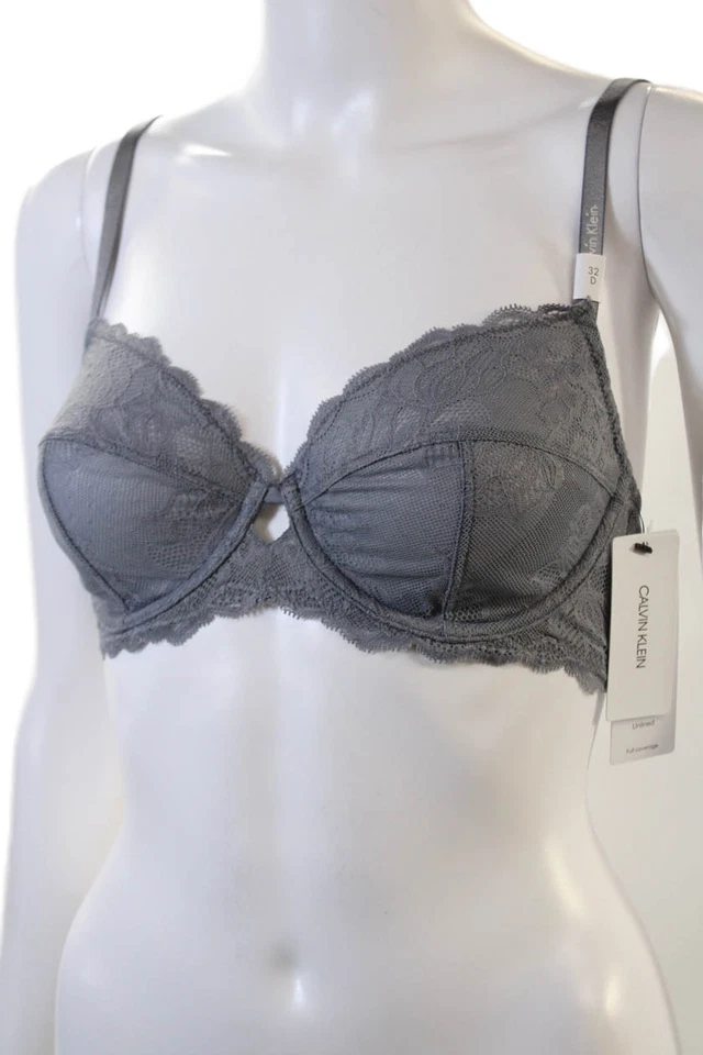 Calvin Klein Underwear Womens Seductive Comfort Lace Unlined Bra - Pewter Sand03 - Image 2 of 4