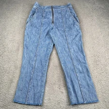 Isabel Marant Cropped Jeans Women Size 36 (28x22) Blue High Rise Zip Up Denim