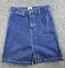 Vintage Calvin Klein 90's Women  s Blue Wash Jean Skirt Front Slit Size 3 USA