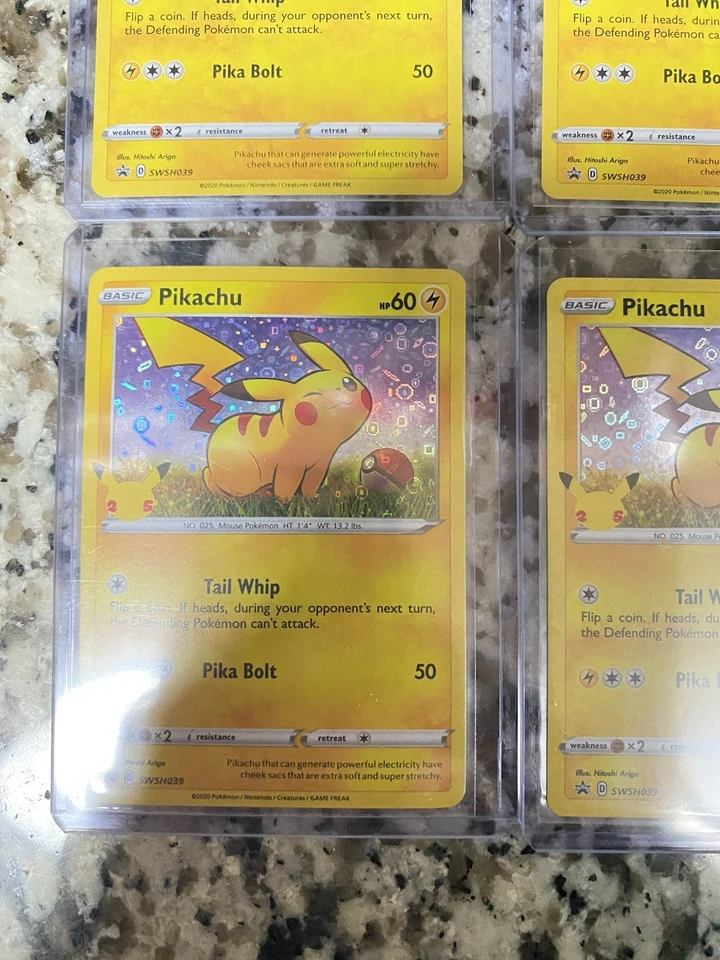 LOTE DE 6 2021 Pokemon 25 Aniversario General Mills Promo #SWSH039 Pikachu Holo Foto 2 de 4