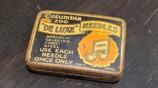 Fonógrafo gramófono vintage máquina parlante aguja lata Columbia DeLuxe