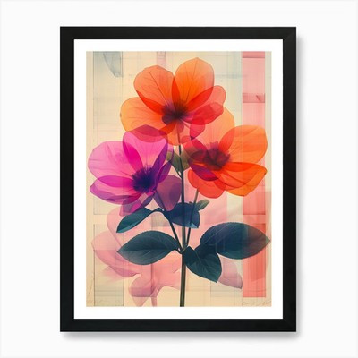 Blumen in einer Vase 4 Kunstdruck Rahmen gerahmt Wandbild Poster Leinwanddruck Bild