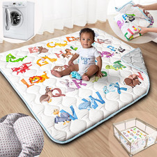 Baby Play Mat, 50X50 Playpen Mat with Super Soft Touch, Activity Mats with Upgra