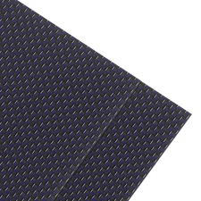 2 Pcs 3K Carbon Fiber Sheet 250x100x1mm Board with Blue Metallic Threads