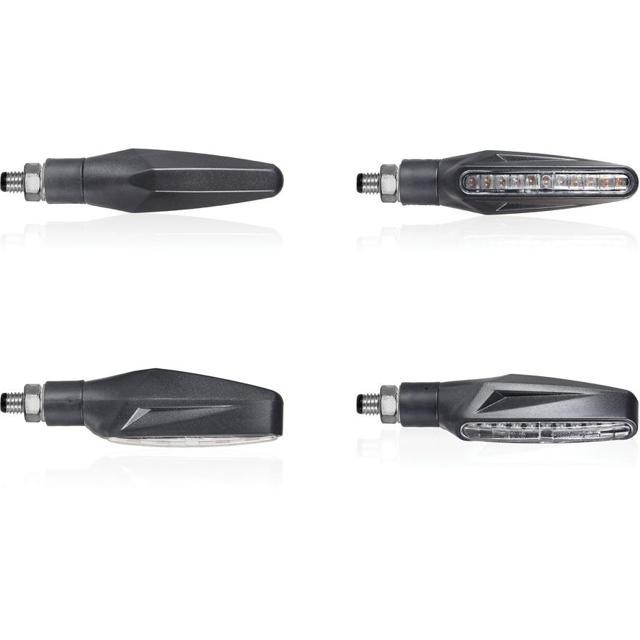 Clignotants moto LED CHAFT STEMER sequentiels homologues en aluminium noir