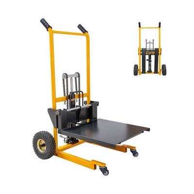 MMS Foldable Hydraulic Material Lift Winch Stacker, 450 Lbs 35.8'' Max Lift w/...