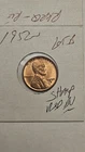 wheat penny 1952S LINCOLN CENT RED BU 1952-S NICE RED UNC LOT #B