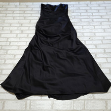 David's Bridal Black Formal Bridesmaid Prom Dress Long Fit Flare Strapless Sz 8