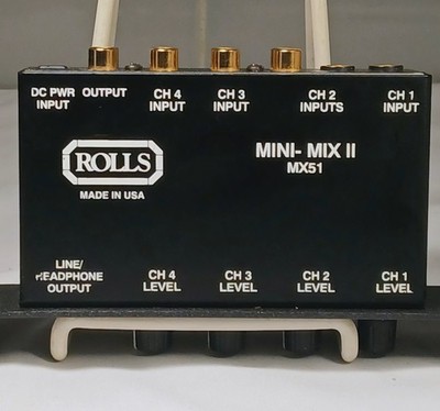 Rolls Mini-Mix II MX51 4-Channel Line Mixer Rack Mount RCA In/Out