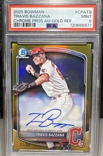 2025 Bowman Chrome Prospects Travis Bazzana #CPA-TB True Gold Refractor Auto /50