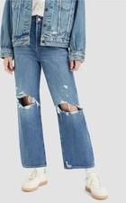 Levi's Women's Ultra-High Rise Ribcage Straight Jeans Blue Size 24x27