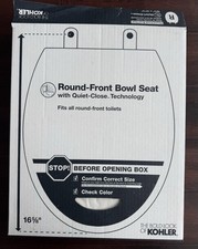 KOHLER 25882-0 Broadwood Round Quiet Close Toilet Seat in White OPEN BOX