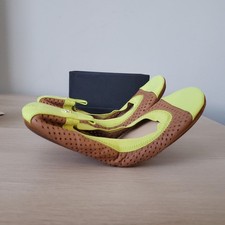 YOSI YS SAMRA Sz 7 Foldable Ballet Flats Lime/Brown