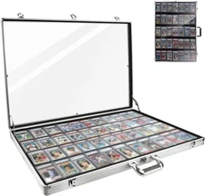34 in X 22 in Silver Card Show Display Case Large Aluminum, Trading Card