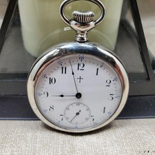 VINTAGE 1900-1905 INGERSOLL NICKEL SILVER POCKET WATCH RUNS