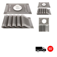 Chaochi Tischset Abwischbar Grau 6Er Set PVC 45X30