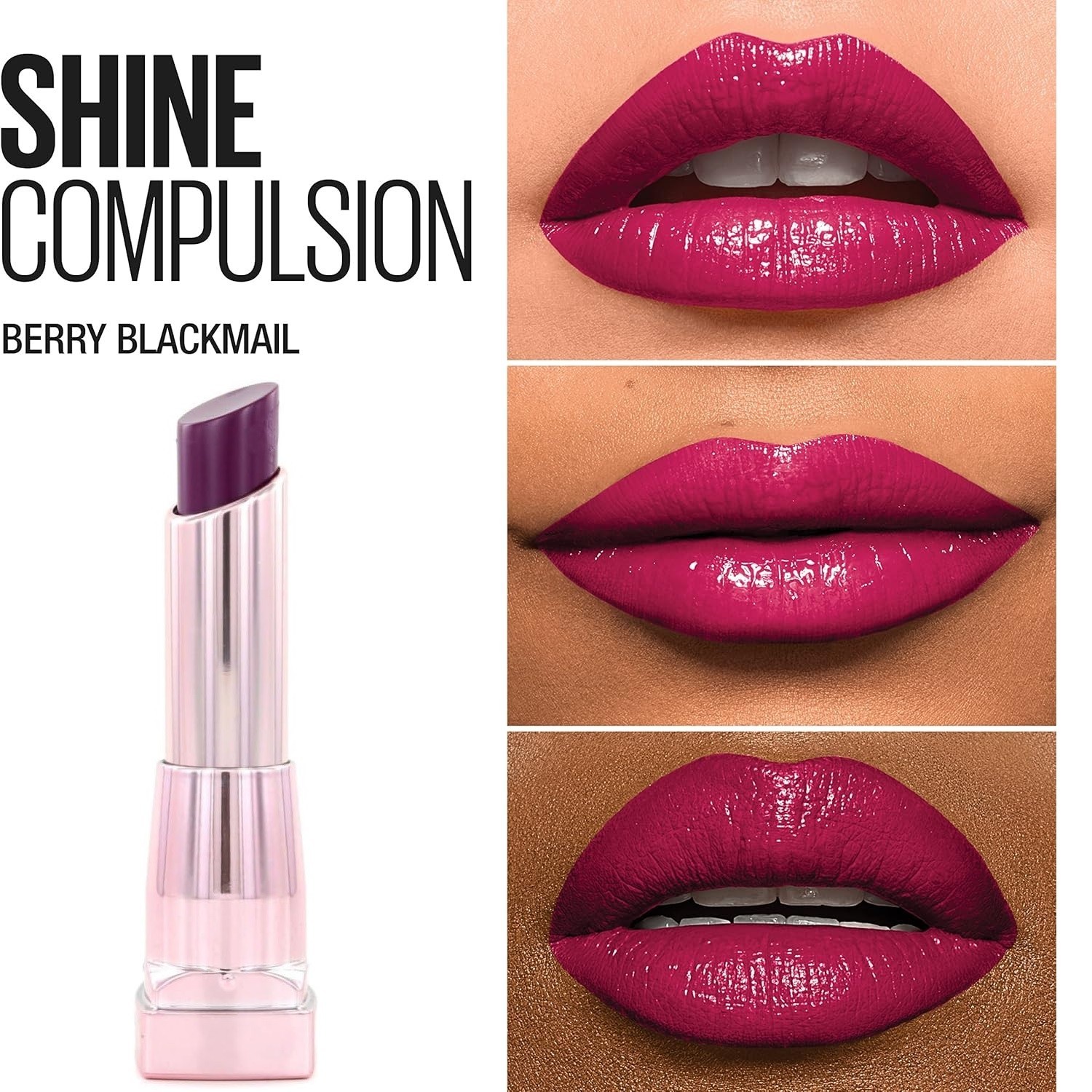 maybelline shine compulsion lipstick shade# 120 berry blackmail  💄💋