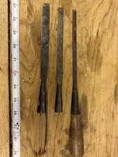 Grupo de 3 cinceles de madera vintage de The Fulton Tool Co estilo enchufe manijas de necesidad