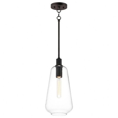 Maxim Babylon 1 Light Small Pendant 16 Inch Tall with Black Finish