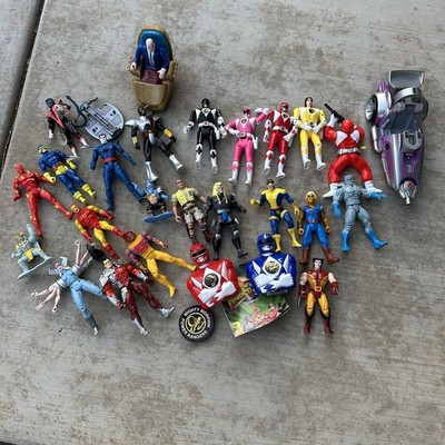 Huge Vintage 90s Action Figure Lot- Power Rangers, X Men, Marvel, TMNT & More!