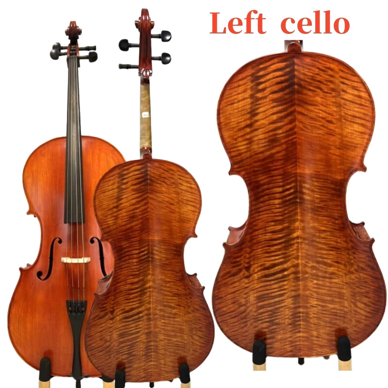 Stradivari Left Hand Cello 4/4, Old spruce, 100% Hand Made, Free Bag/Bow #15934