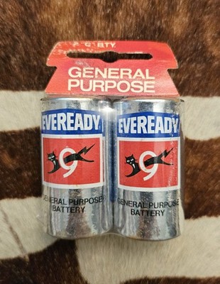 Vintage NOS Eveready ''Nine Lives'' Cat 2 D General Purpose Battery