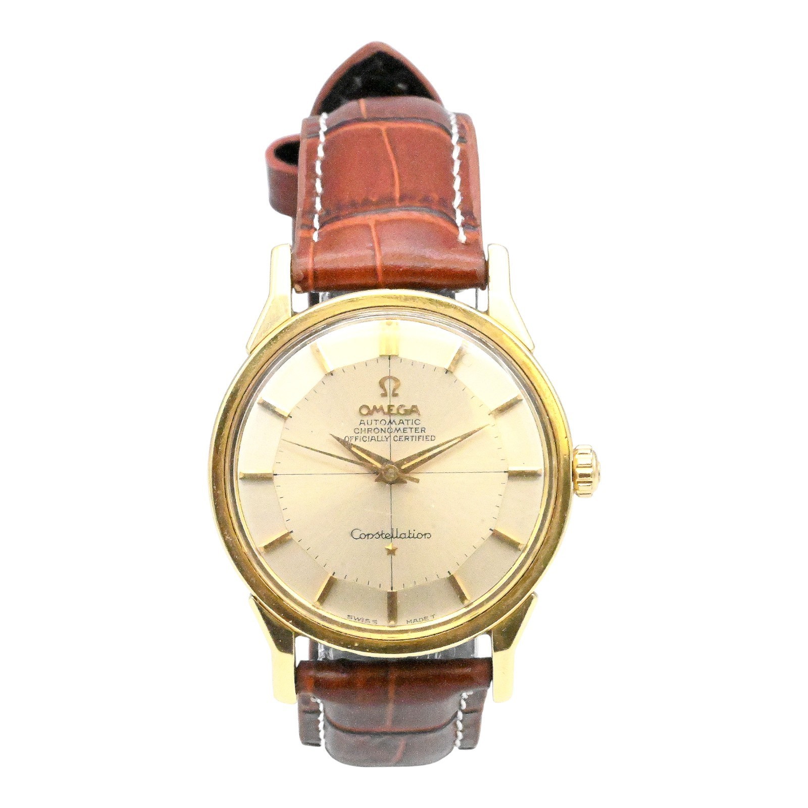 VINTAGE CONSTELLATION WRISTWATCH OMEGA STAINLESS AUTOMATIC PIE STEEL PAN GENTS - vintagewatches.pk