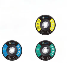 SATC 40/100PCS 4.5in 7/8" Arbor Zirconia Sanding Flap Discs P60-120 For Grinding