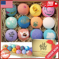 Bath Bombs Gift Set 12 USA made Fizzies, Shea...