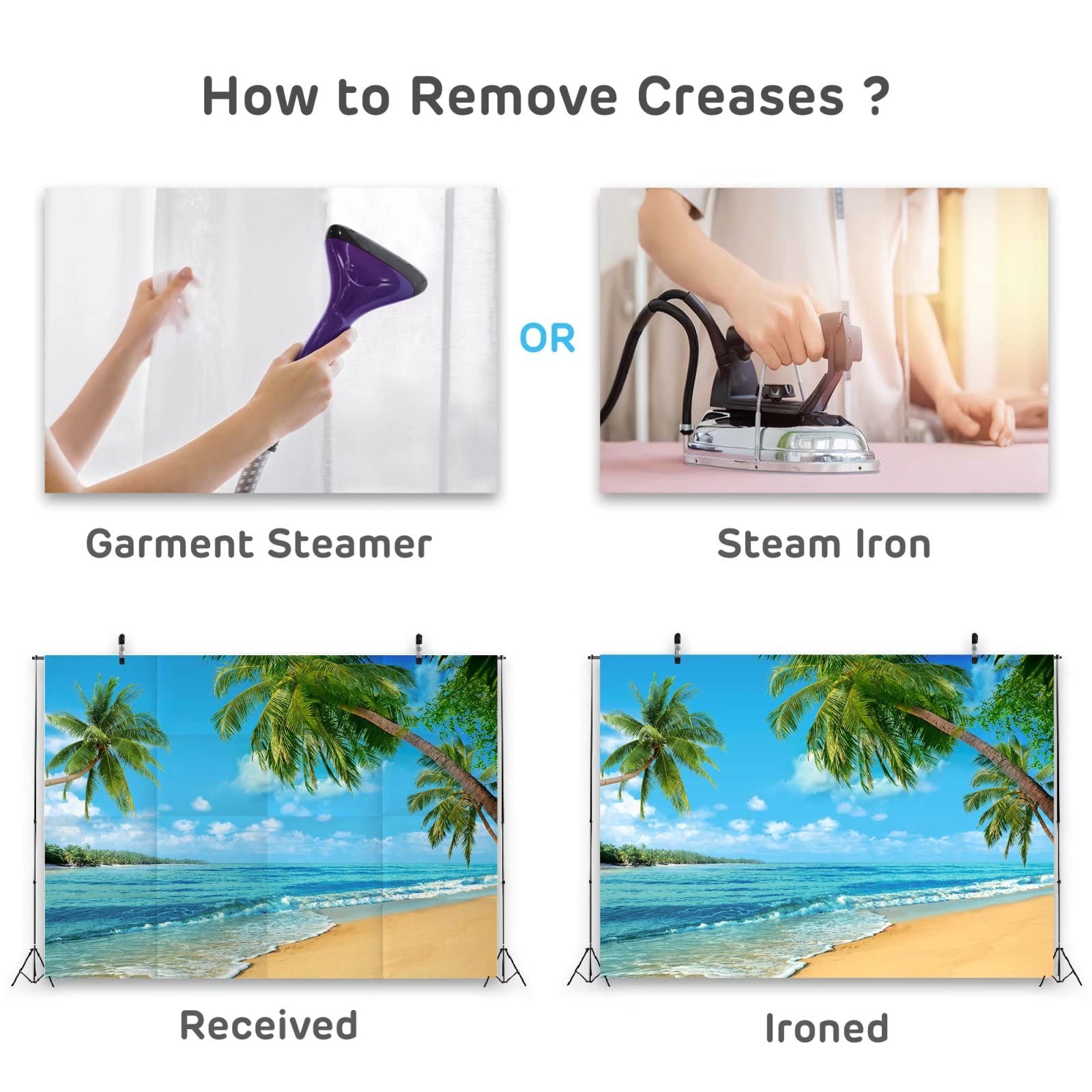 CORFOTO Fabric 7x5ft Moon Backdrop Photography Full Moon Night Black Starry S...