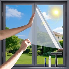 Flueen Privacy Window Film 35.5x196.9in Shatterproof PET UV Heat Control Blackou