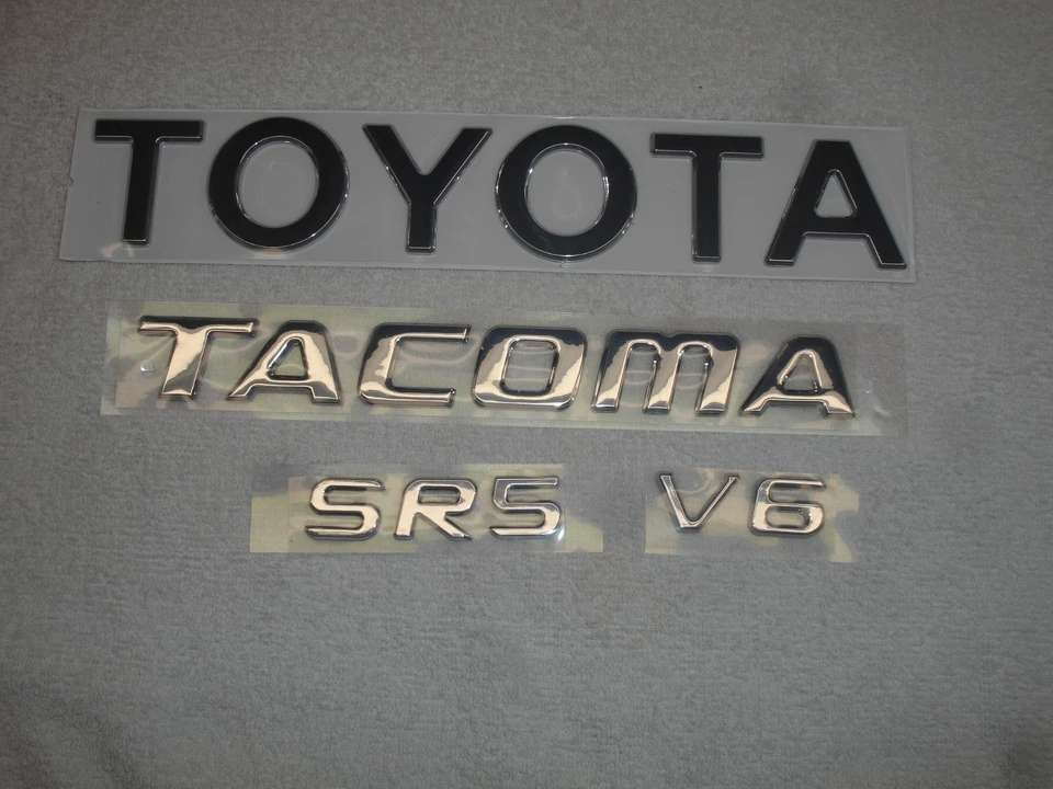 1998 1999 2000 2001 2002 2003 2004 Toyota Tacoma SR5 V6 Tailgate Emblems Letters - Image 3 of 4