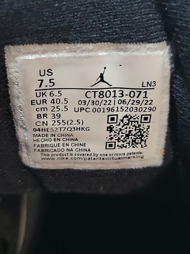 2022-NIKE-AIR JORDAN 12-RETRO-CT8013-071-BLACK TAXI-SIZE 7.5 - 第 20/23 張圖片