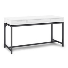 Simpli Home Banting SOLID HARDWOOD Modern Industrial Wide Desk White